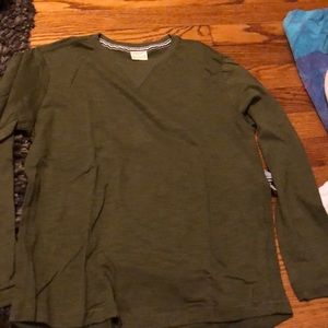 Zara Long sleve T ( green / grey)